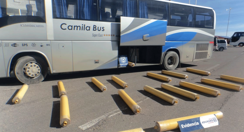 Personal de Aduanas detectó 274 kilos de marihuana dentro de un bus de recorrido internacional