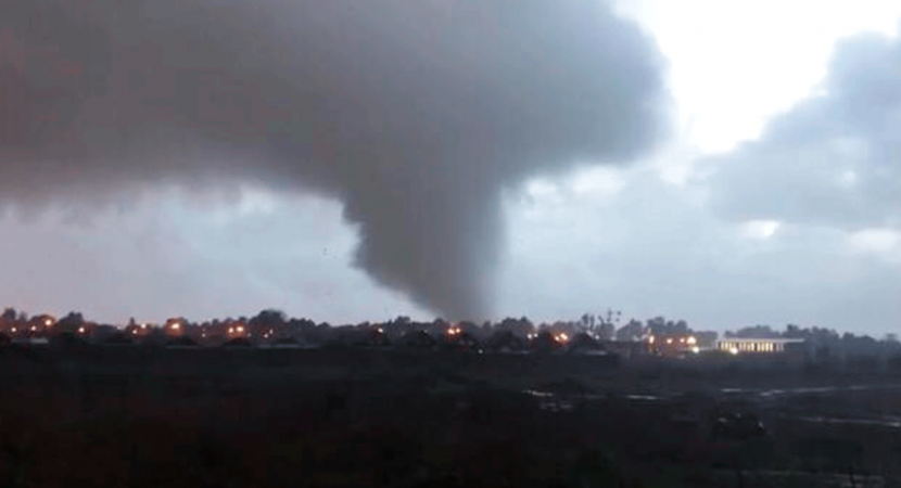 Autoridades en alerta por trombas marinas y tornado en el sur país: hay una persona fallecida