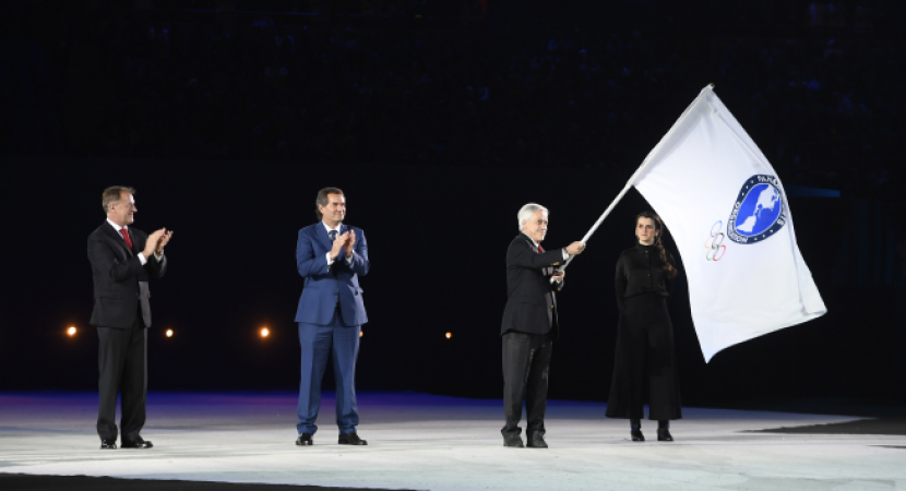 Presidente Sebastián Piñera recibe bandera de Juegos Panamericanos y celebra desempeño de Chile en Lima 2019