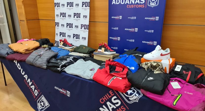 Aduanas y PDI decomisan más de $ 7 millones en ropa y zapatillas falsificadas