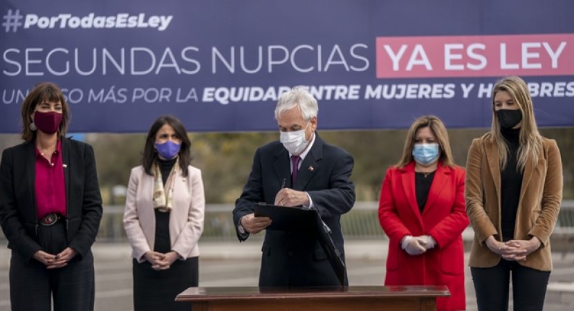 Presidente Sebastián Piñera promulga ley que elimina trato desigual contra las mujeres para contraer segundas nupcias