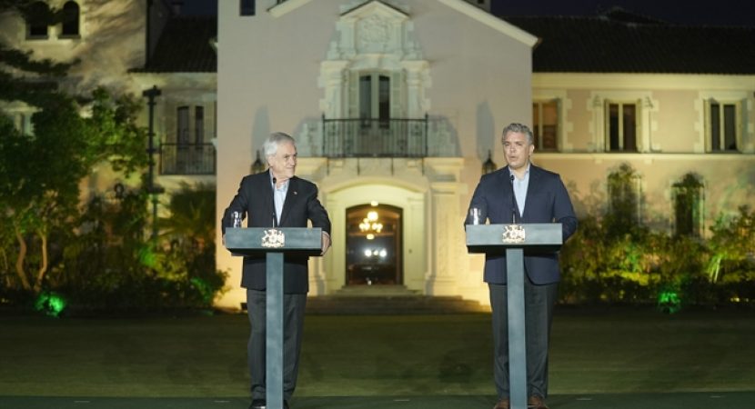 Presidente Sebastián Piñera destaca integración regional en encuentro con presidente de Colombia