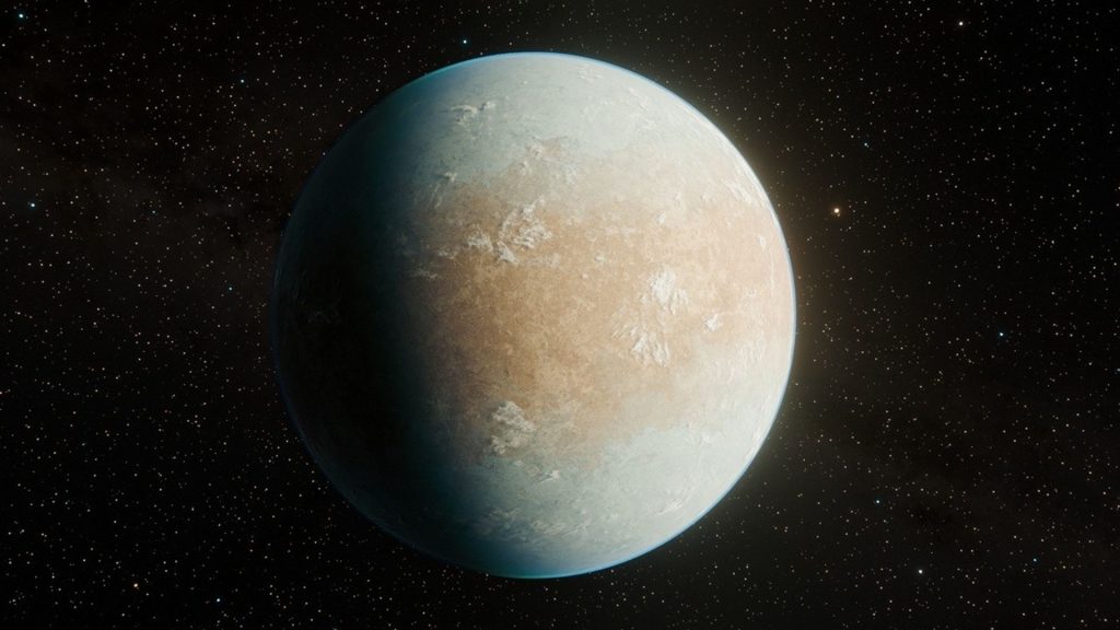 Representación artística del exoplaneta HD 137010b. El planeta, situado a unos 146 años luz de distancia, es similar a la Tierra, probablemente rocoso y apenas un poco más grande que la Tierra. Foto: -/NASA/JPL-Caltech/Keith Miller (Caltech/IPAC)/dpa Crédito: -/NASA/JPL-Caltech/Keith Miller (Caltech/IPAC)/dpa